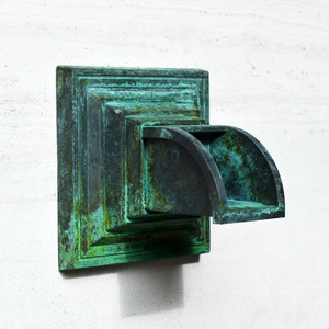 Kepik fountain spout with heavy verdigris patina